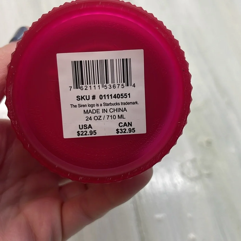 Starbucks 2023 Spring Pink Jelly Studded Venti 24oz Tumbler with Straw